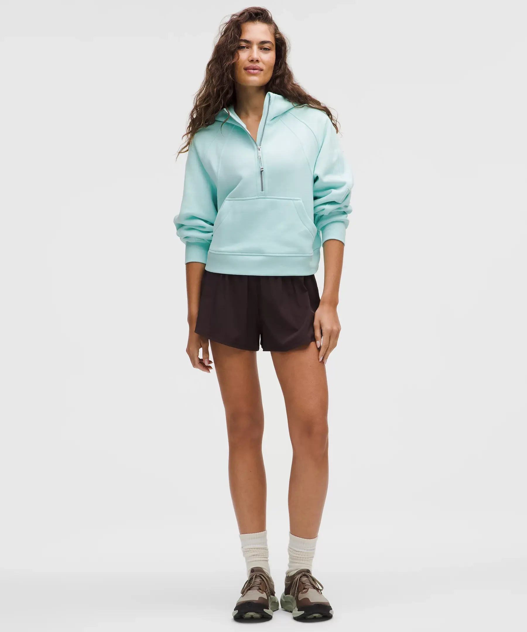Scuba Oversized Half-Zip Hoodie (tranquil blue)