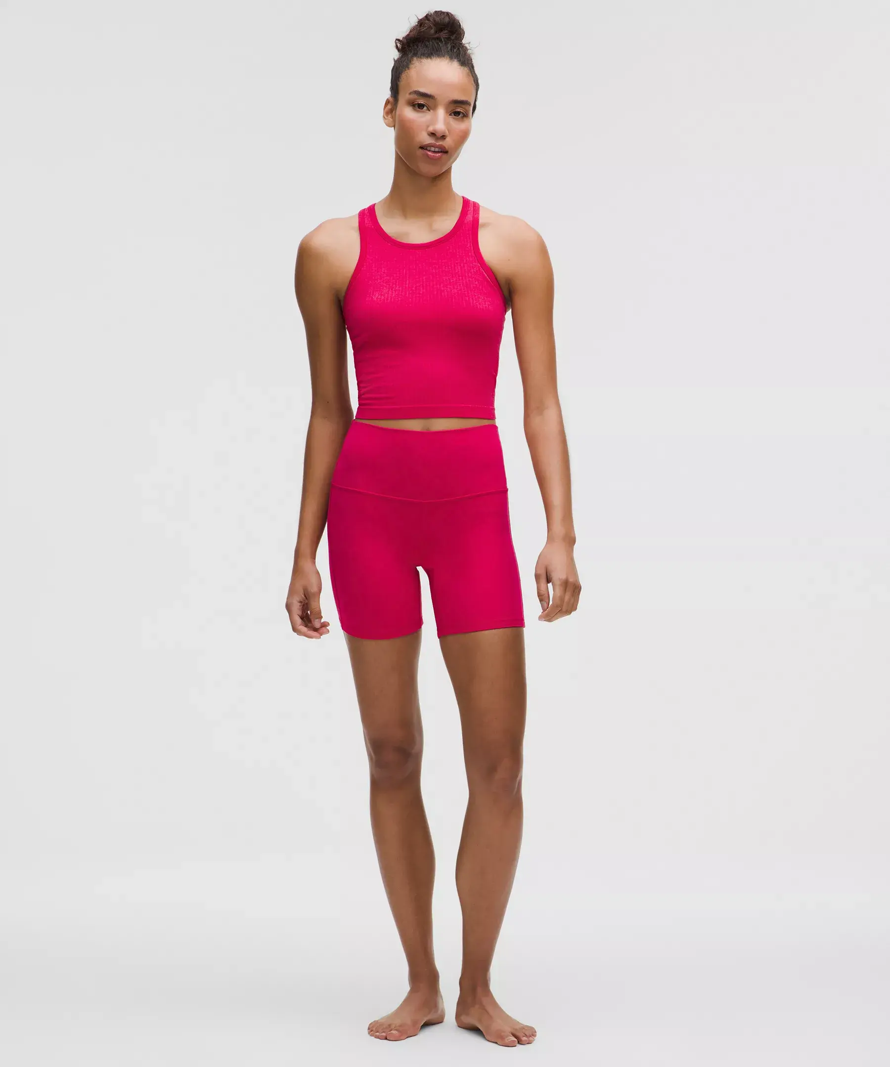 Ebb to Street Cropped Racerback Tank Top (pink dragonfruit)
