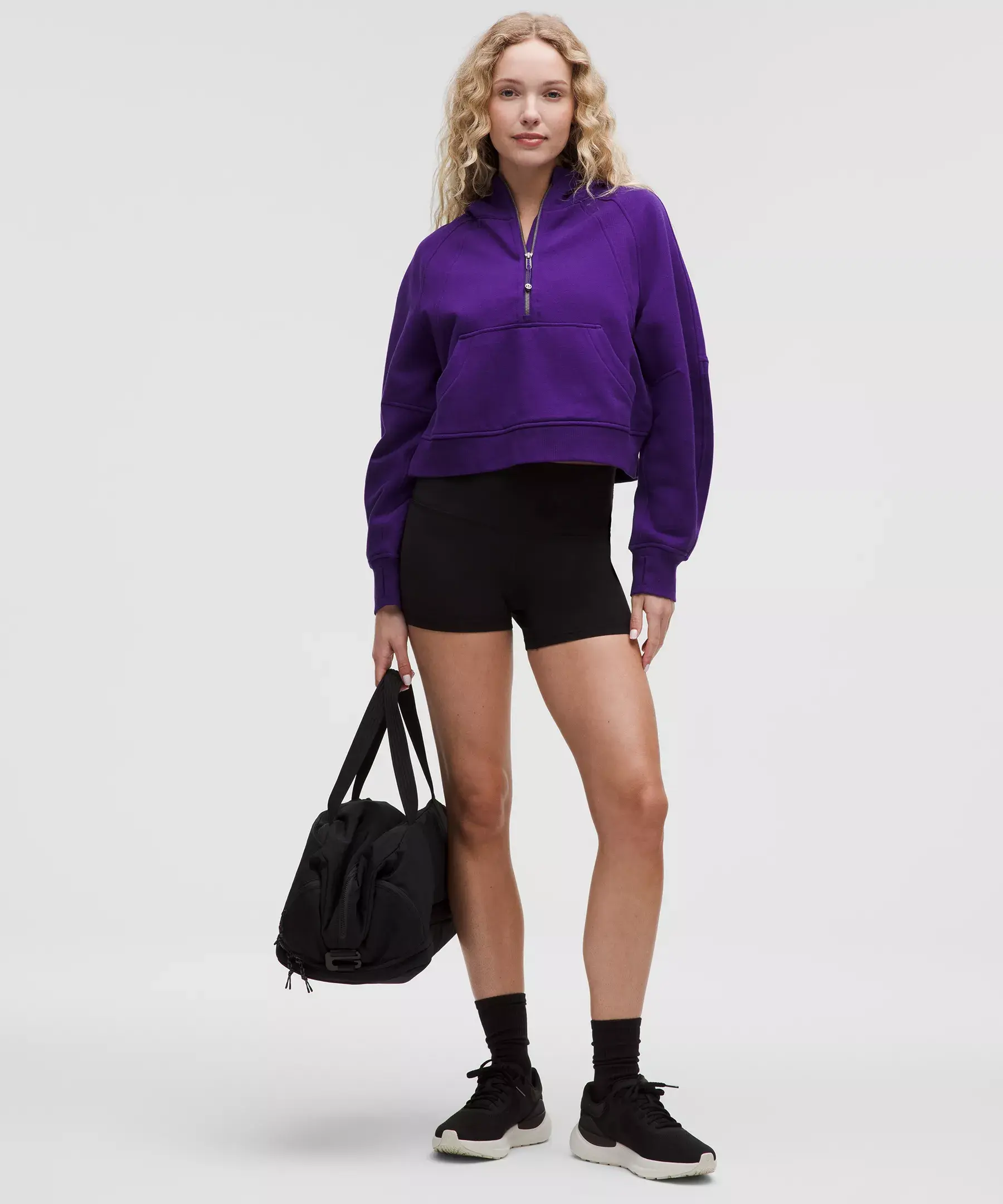 Scuba Oversized Half-Zip Hoodie (court purple)