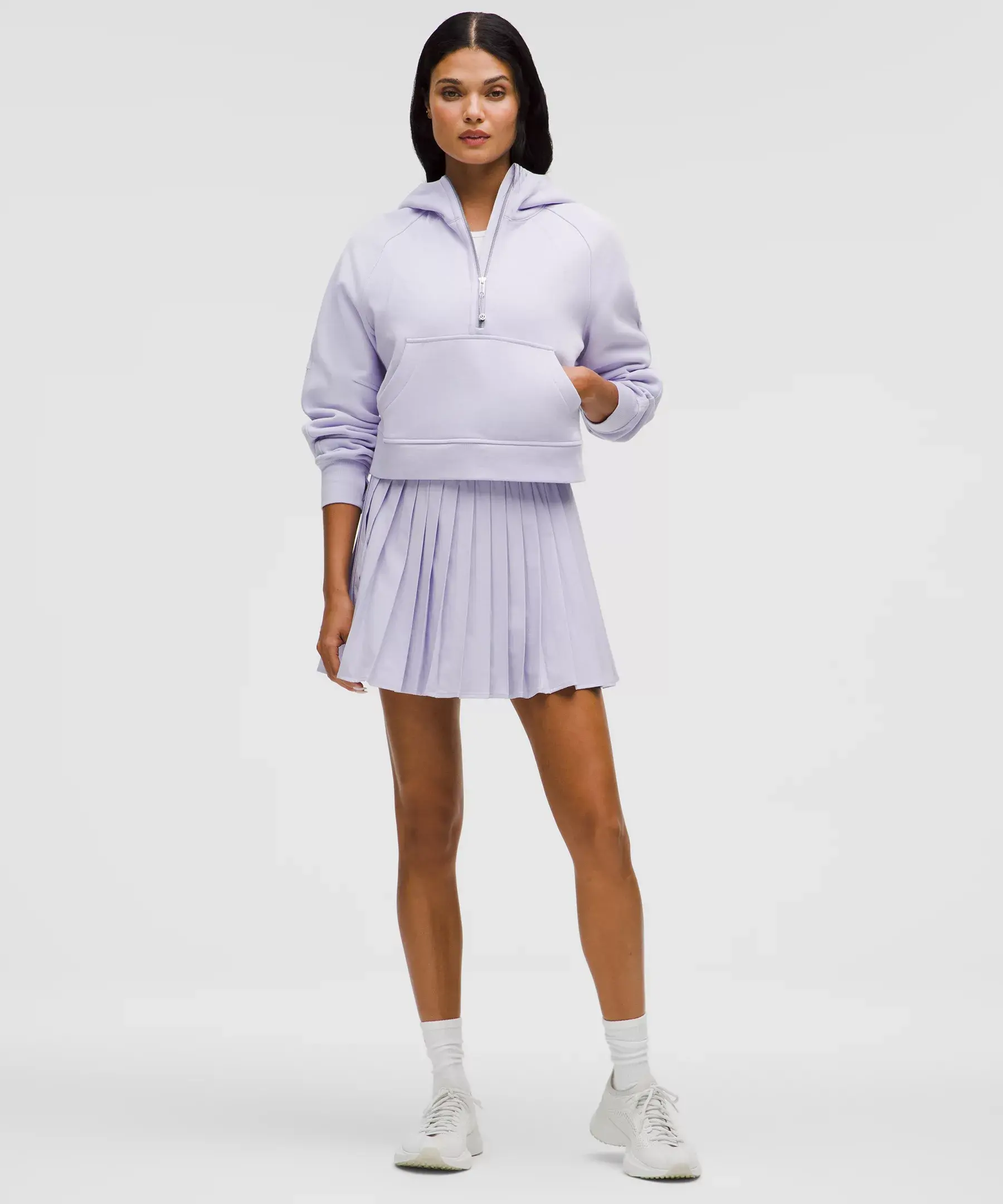 Scuba Oversized Half-Zip Hoodie (lavender frost)
