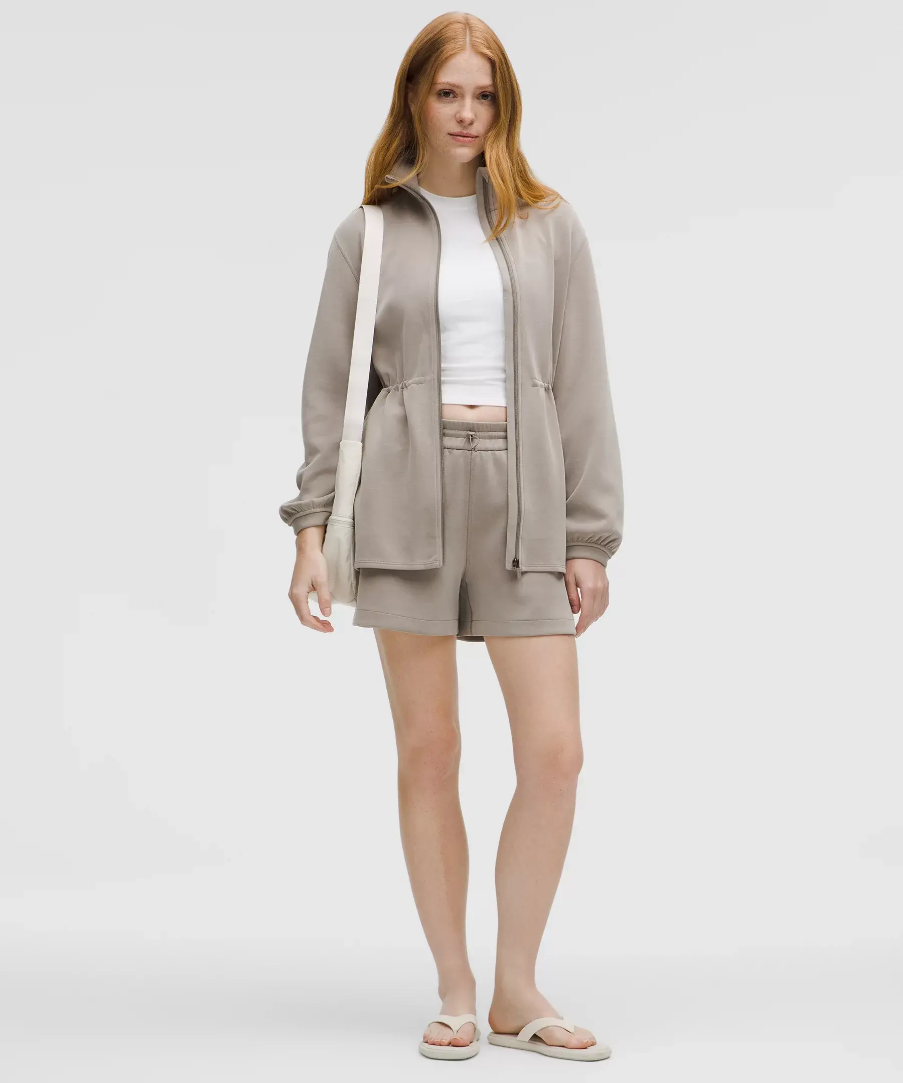 Softstreme Cinch-Waist Full-Zip Jacket (warm ash grey)